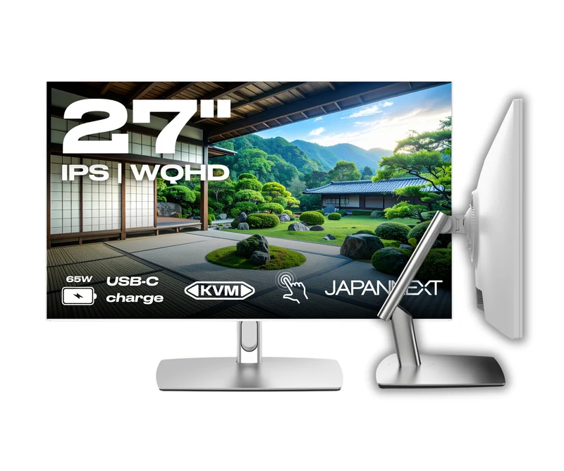 Écran PC Bureautique Tactile | 27" | IPS | 2K WQHD | USB-C (+charge 65W) | KVM | Blanc
