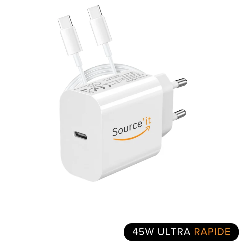 Chargeur Ultra Rapide 45W pour iPhone 15 Pro