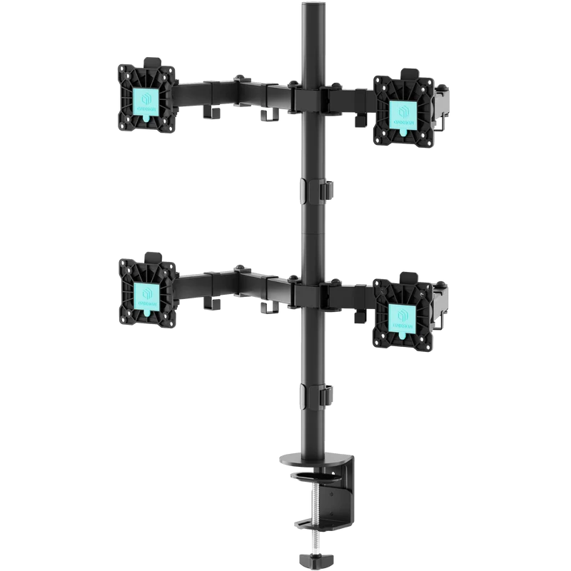 D421E Noir, Support de bureau pour quatre écrans de 13" à 32", 8 kg max chacun