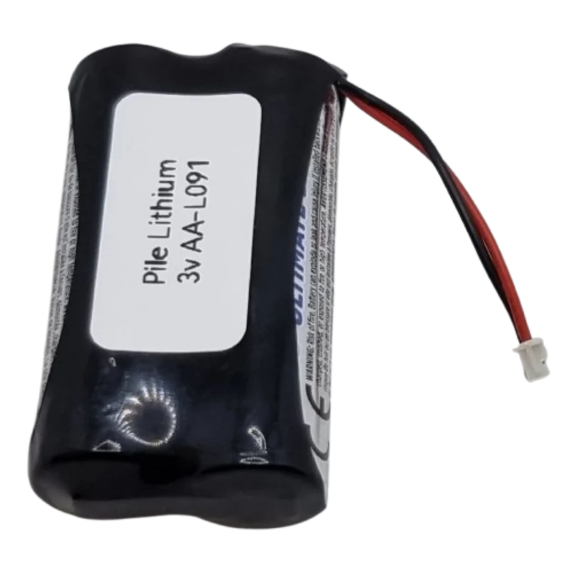 Pack pile lithium 3V 2xAA avec connecteur – Batterie alarme AA-L091 3000mAh