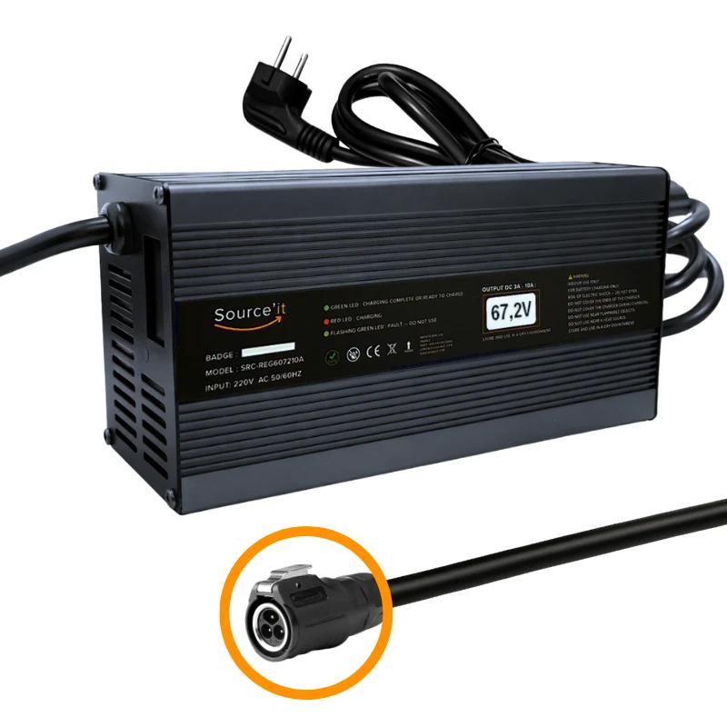Chargeur Ultra Rapide Teverun Fighter 10 et Fighter 10+ 60V-67,2V 10A LP16