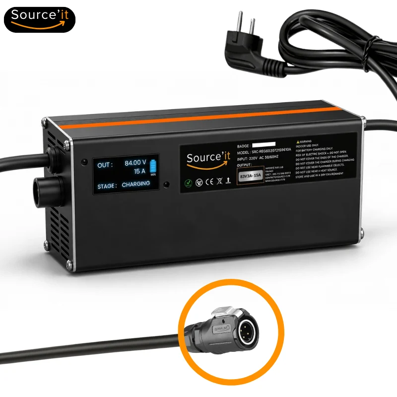Chargeur RAPIDE E ride PRO SR 72V-84V 15A (Batterie d'origine)