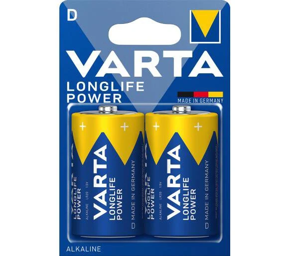 Piles Alcalines D LR20 1.5V Varta Longlife Power 4920 – Blister 2 Piles