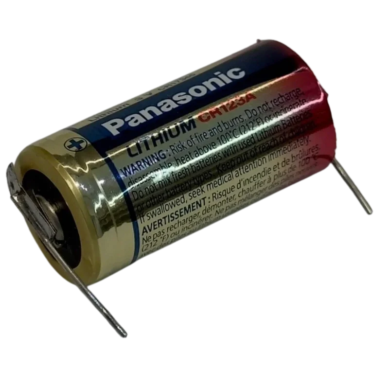 Pile CR123A avec languettes à souder – Lithium 3V