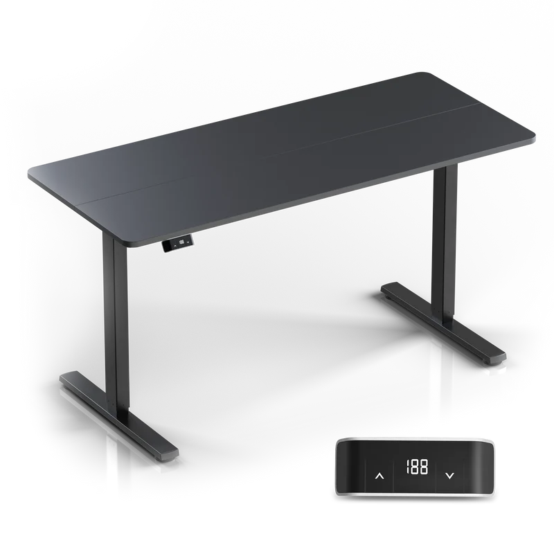 WDT221E-B Bureau motorisé réglable en hauteur jusqu'à 60 kg, Noir