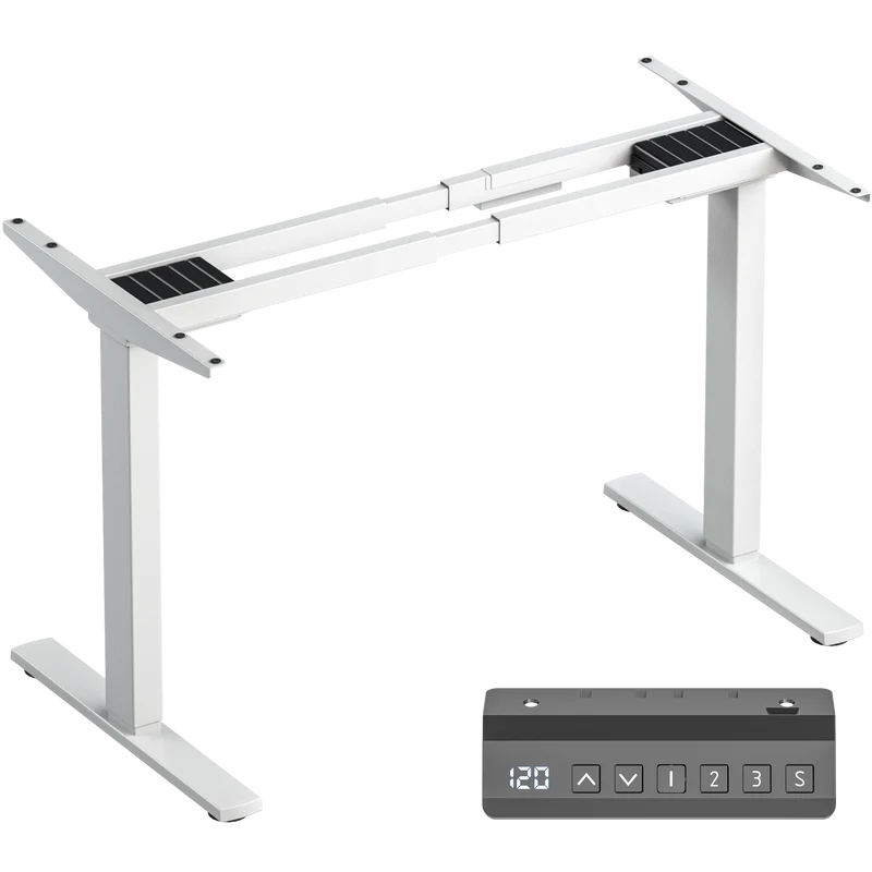 CDF222E-W Cadre de bureau motorisé, Charge max 100 kg, Blanc