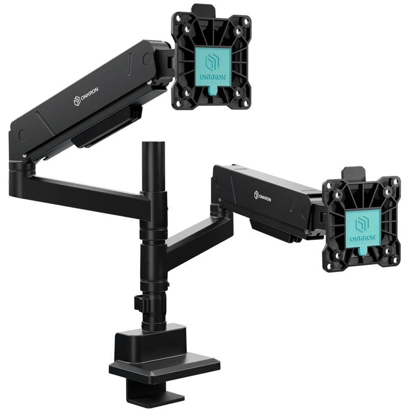 G140 Noir, Support de bureau pour 2 écrans LCD-LED de 17" à 45", 15 kg max