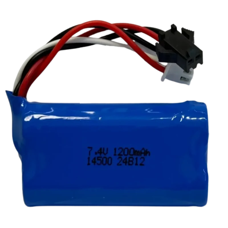 Accumulateur rechargeable 7,4V 1200mAh 2x14500 AA avec connecteurs SM/2P