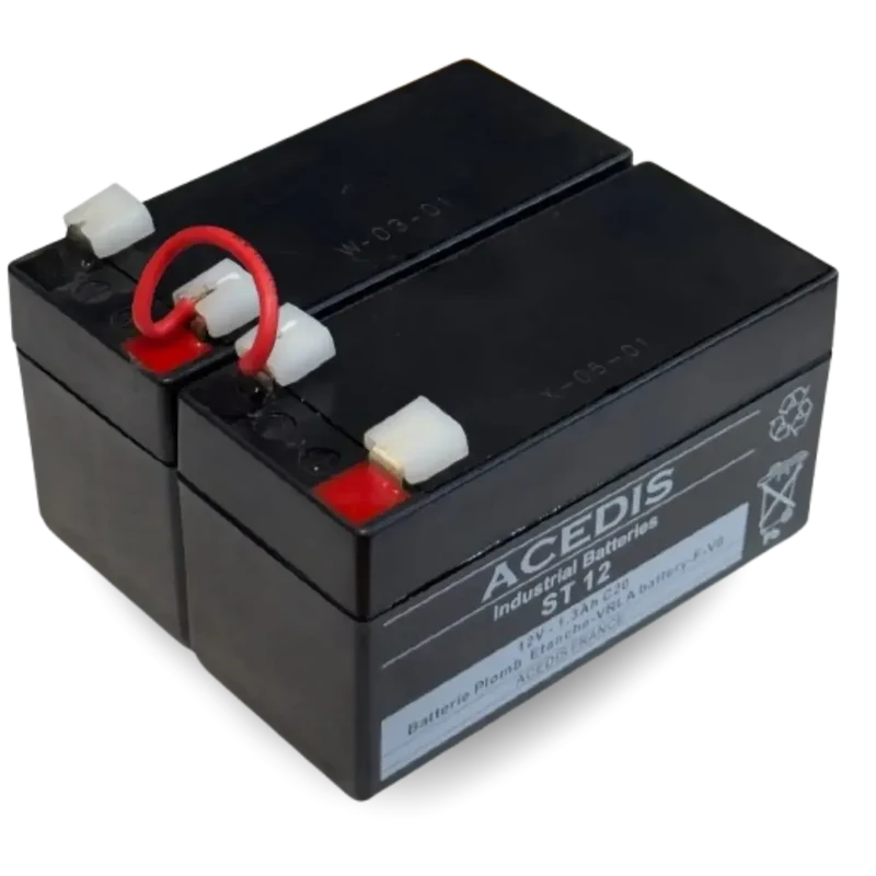 Batterie Plomb AGM 24V 1.3Ah 2xST12 Faston 4.75mm