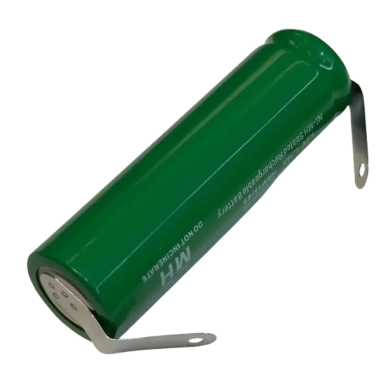 Accu AA NiMH 1.2V 2200mAh Yuasa avec languettes à souder