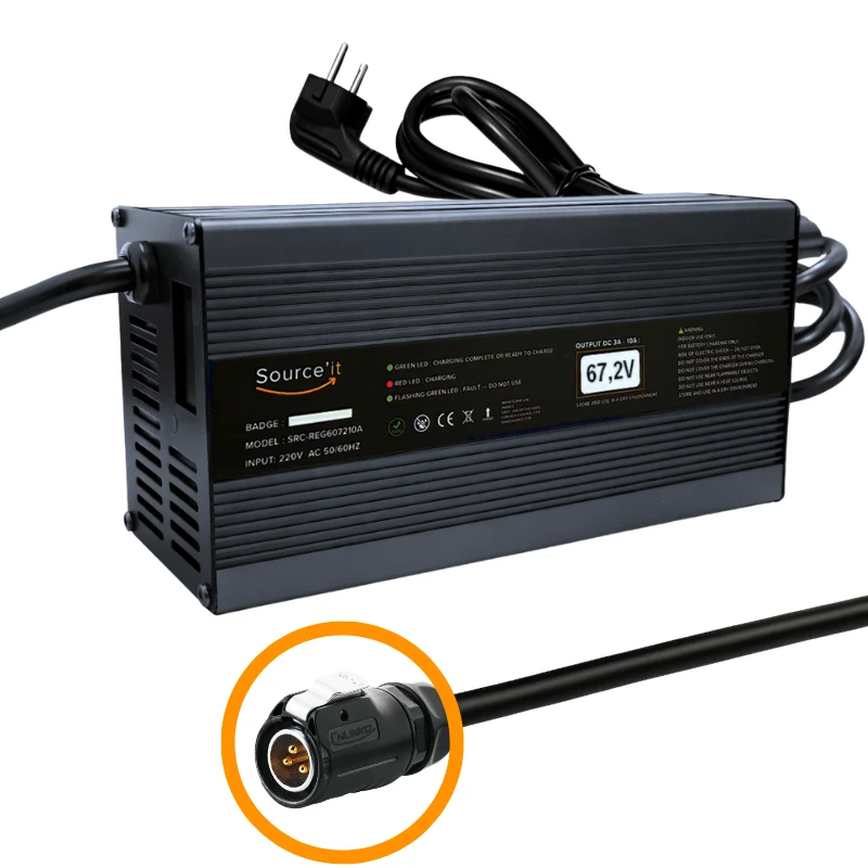 Chargeur Sur-Ron Light Bee 60V-67,2V 10A (Batterie d'origine)
