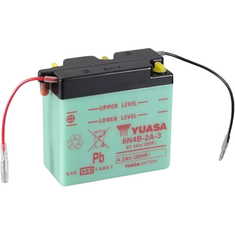 Batterie Moto YUASA 6N4B-2A-3 6V – Conventionnelle avec Entretien livrée Sans Acide