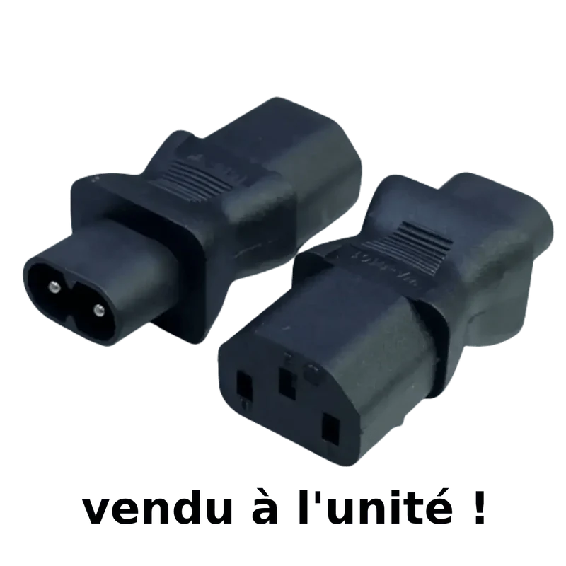Adaptateur PRISE IEC 320 C8 femelle vers IEC320 C13 mâle