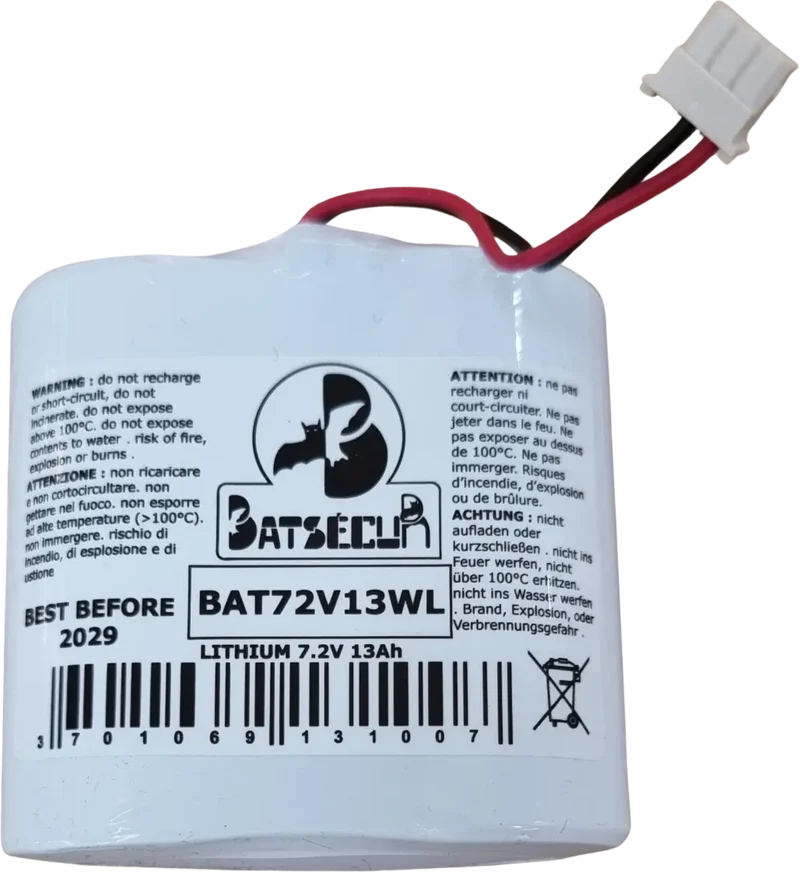 Pile Lithium 7.2V 13Ah BAT72V13WL Tecnoalarm Li-SOCl2