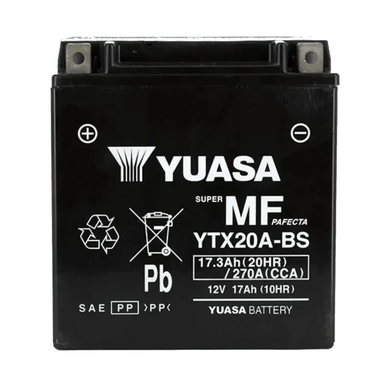 Batterie Moto YUASA YTX20A-BS 12V 18Ah 270A AGM avec pack acide