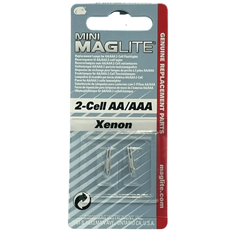 Ampoule Xénon 3V pour lampe torche Mini Maglite AA / AAA – Lot de 2