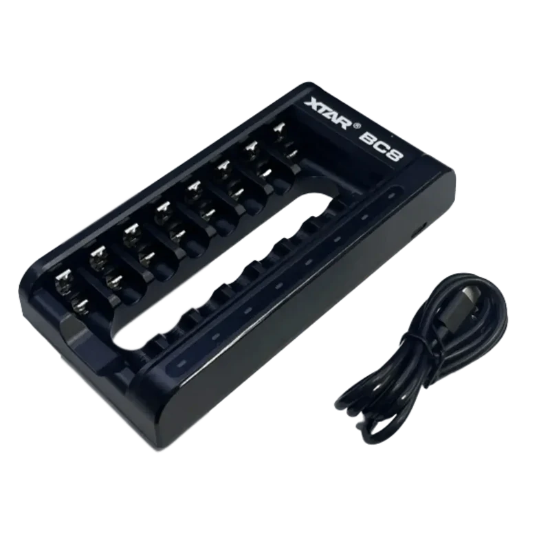 Chargeur de batteries AA/AAA 1.2V et 1.5V, 8 emplacements