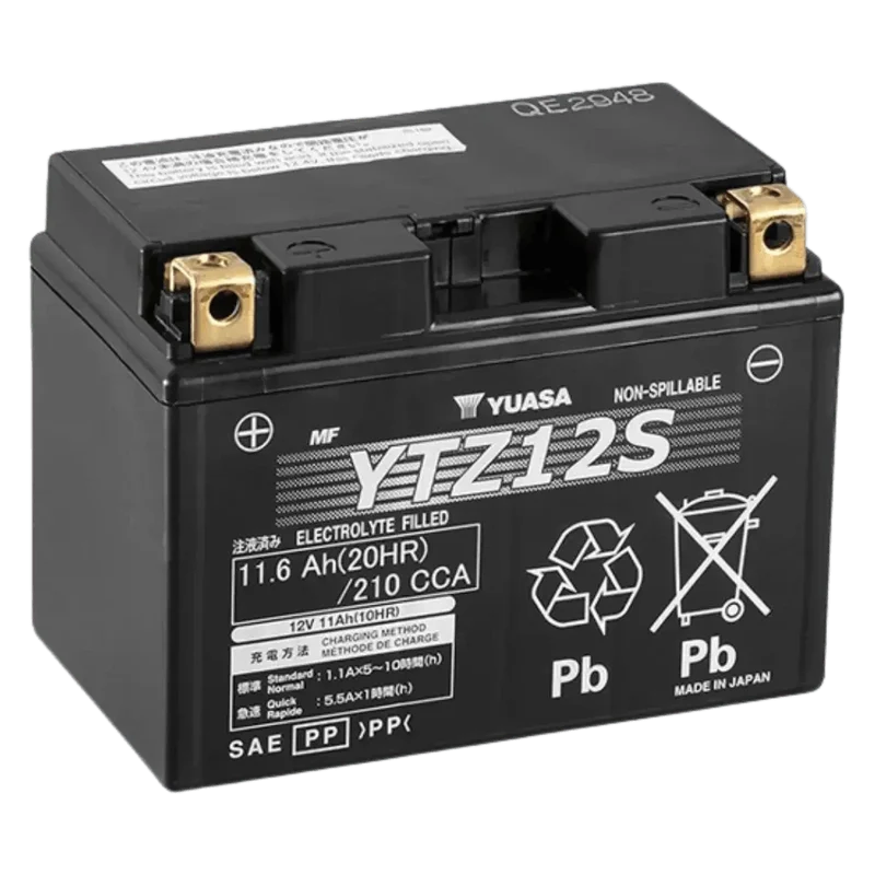 Batterie Moto YUASA YTZ12-S 12V AGM – Sans Entretien Prête à l'Emploi