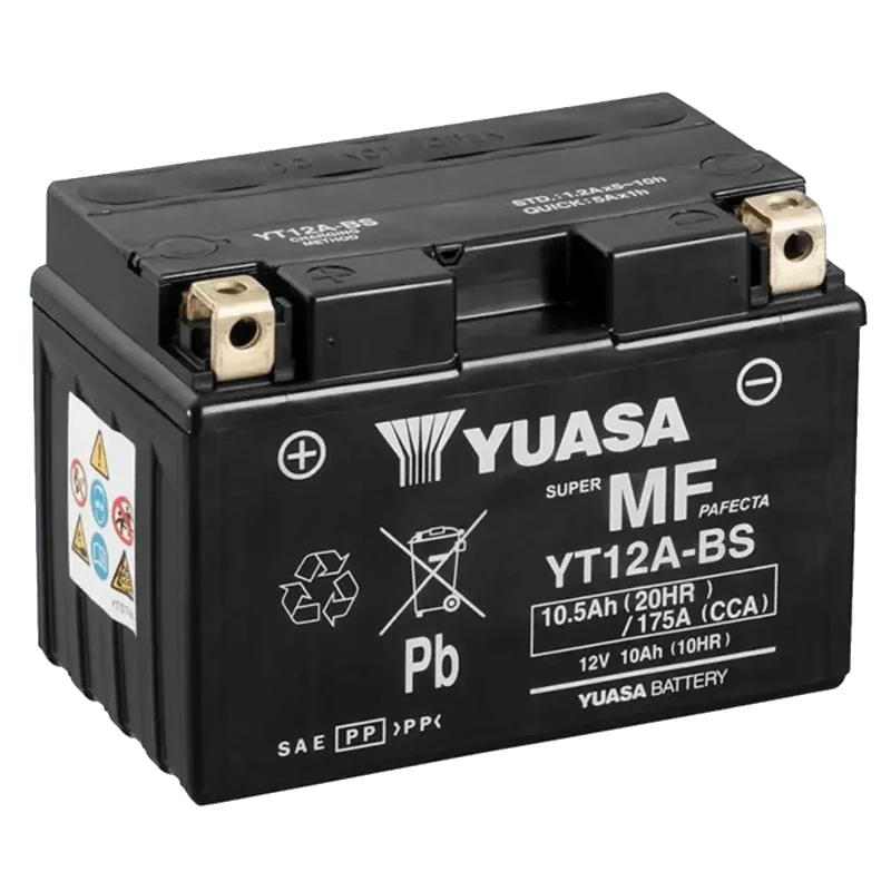 Batterie Moto YUASA YT12A 12V AGM – Sans Entretien Prête à l'Emploi