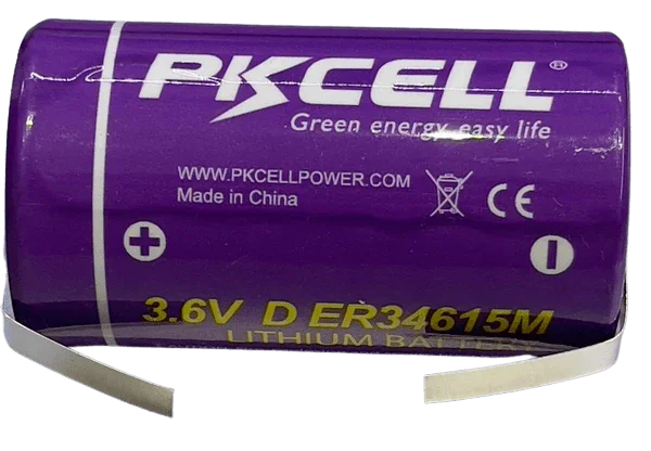Pile Lithium 3,6v ER34615M D avec languettes à souder