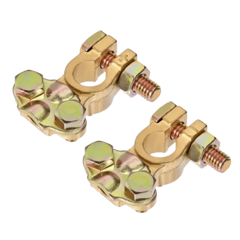 Paire de pinces pour batterie de voiture cuivre