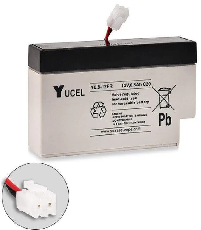 Batterie plomb AGM 12V 0.8Ah sortie fil JST Yucel/Ultracell