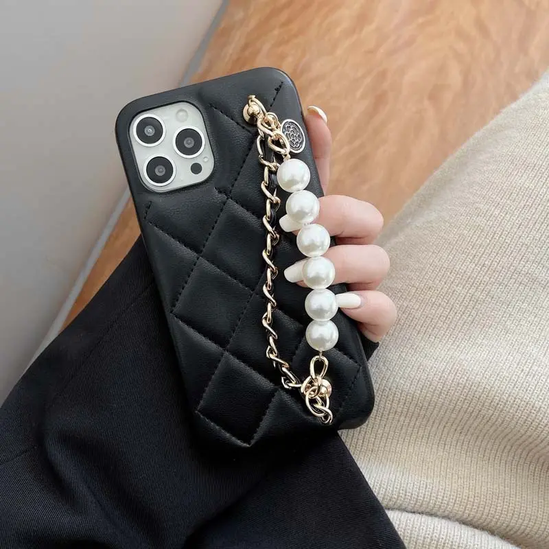 Coque de Téléphone Cuir Perle LUXANA