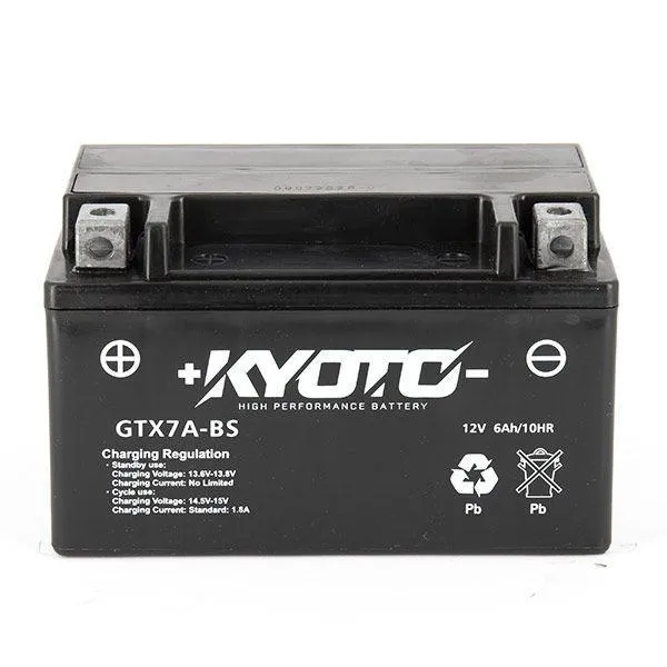 Batterie moto Kyoto GTX7A-BS 12V 6Ah AGM prête à l’emploi