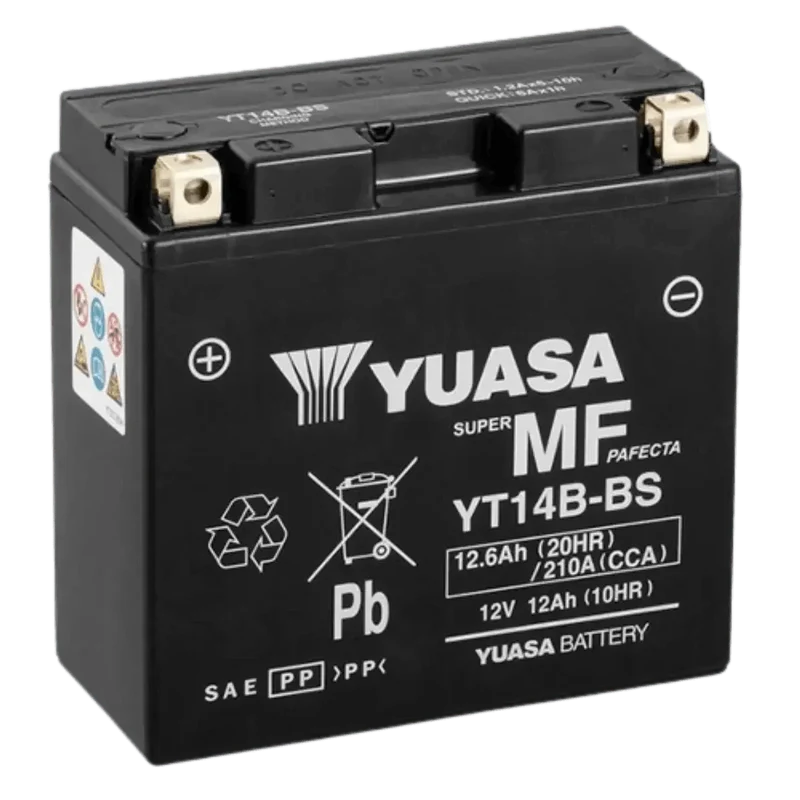 Batterie moto YUASA YT14B-BS 12V 12.6Ah AGM