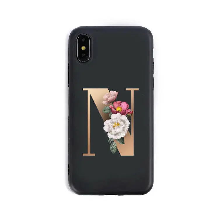 Coque de Téléphone Alphabet Fleuris ZYRA