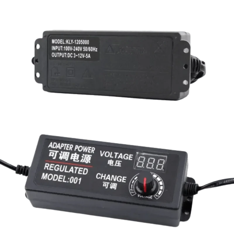 Alimentation Réglable AC/DC 3 à 12V 5A – Adaptateur Secteur 230V Universel