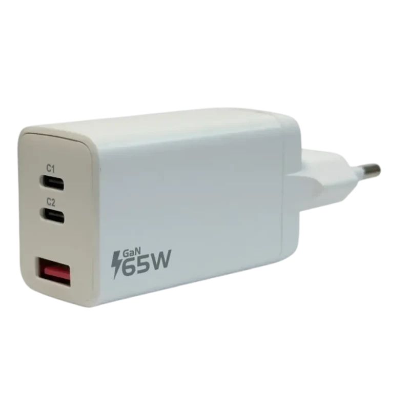 Chargeur mural rapide 65W everActive SC-650Q – 2x USB-C PD/PPS + 1x USB QC4+
