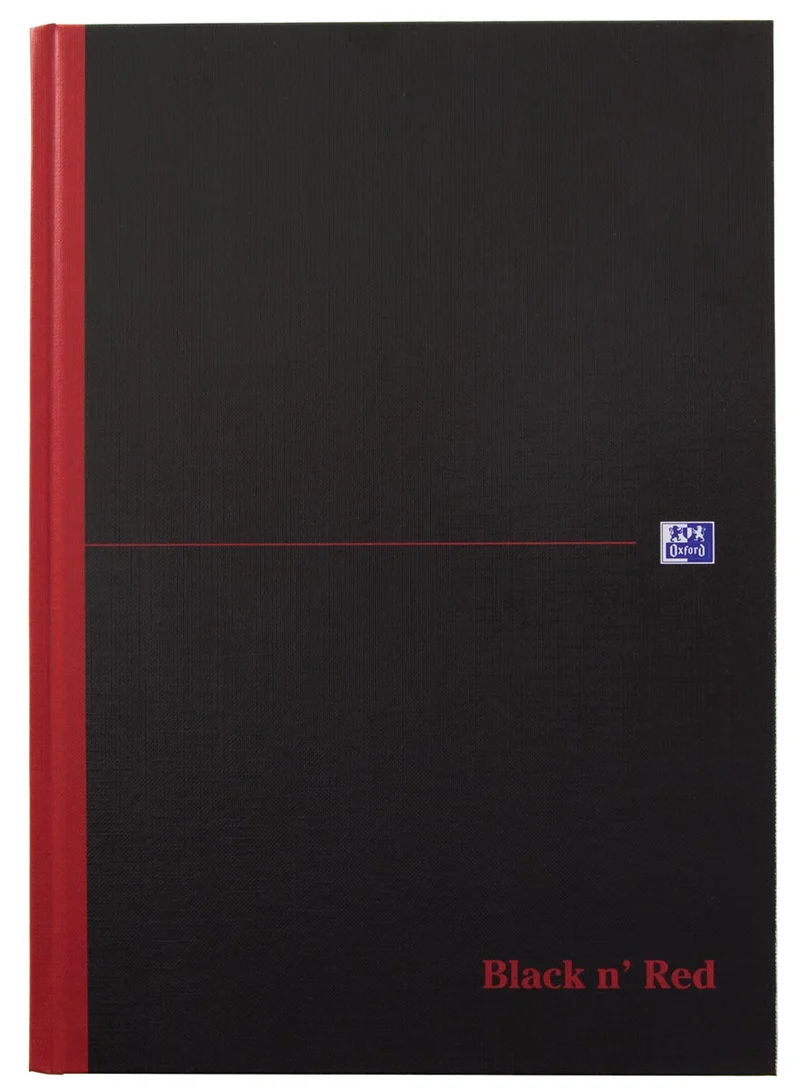 Oxford BLACK N' RED cahier rembordé, 192 pages, ft A4, quadrillé 5 mm