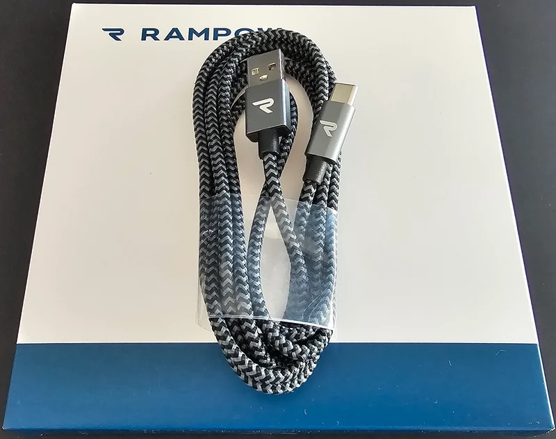 Cable USB-A - USB-C - 2 m - RAMPOW Textile