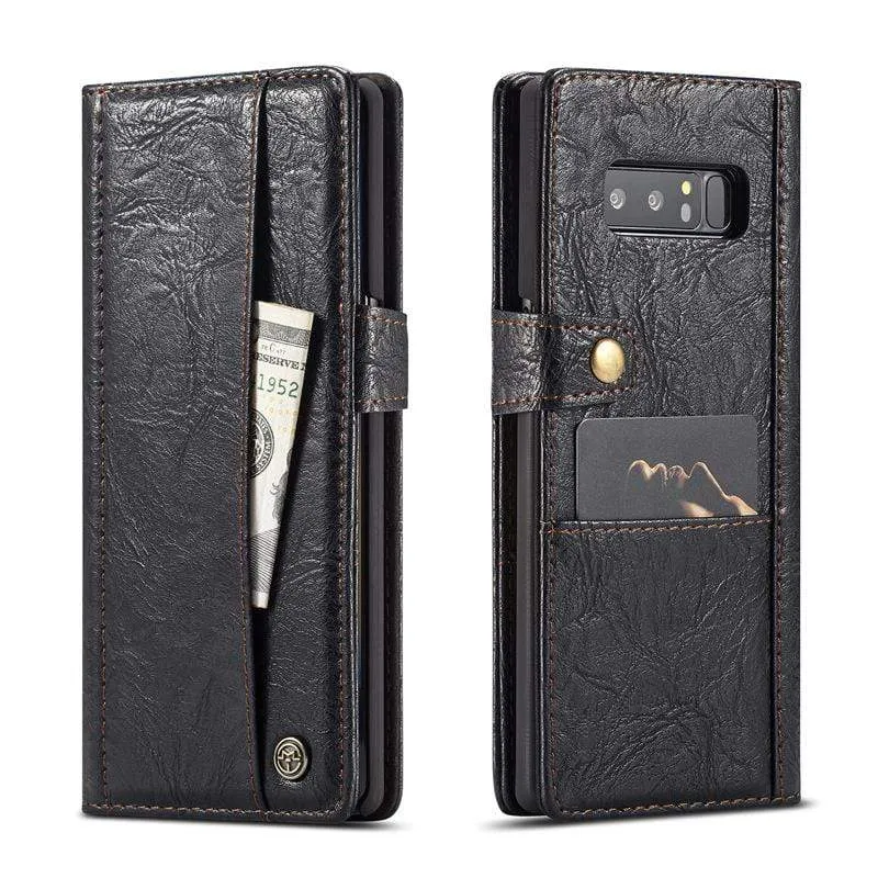 Etui portefeuille rétro cuir pour téléphone Samsung Note 8