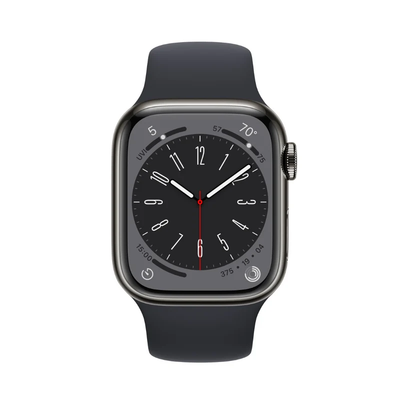 Apple Watch Series 8 Boîtier en acier inoxydable 41 mm Cellular - Graphite