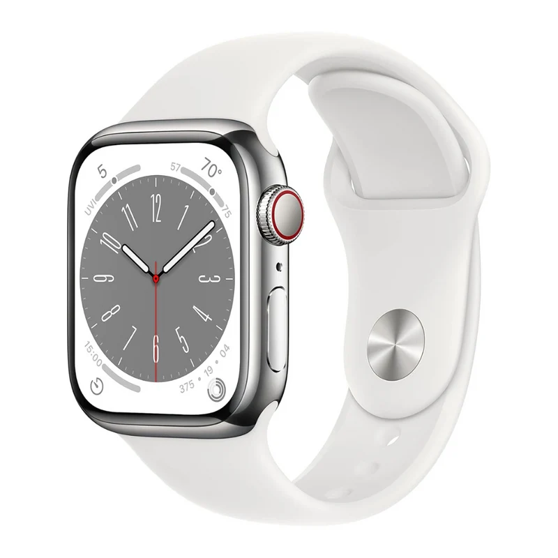 Apple Watch Series 8 Boîtier en acier inoxydable 45 mm Cellular - Argent