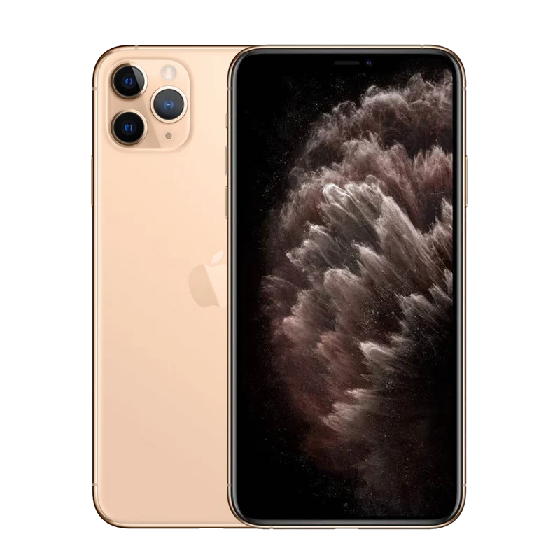 iPhone 11 Pro Max 256 Go - Or - Débloqué avec coque en Silicone pour iPhone 11 Pro Max - Pamplemousse - Batterie Neuve