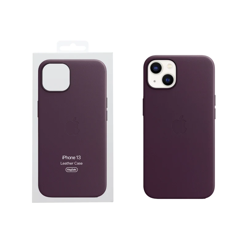Apple iPhone 13 Pro Max coque en cuir - Cerise noire