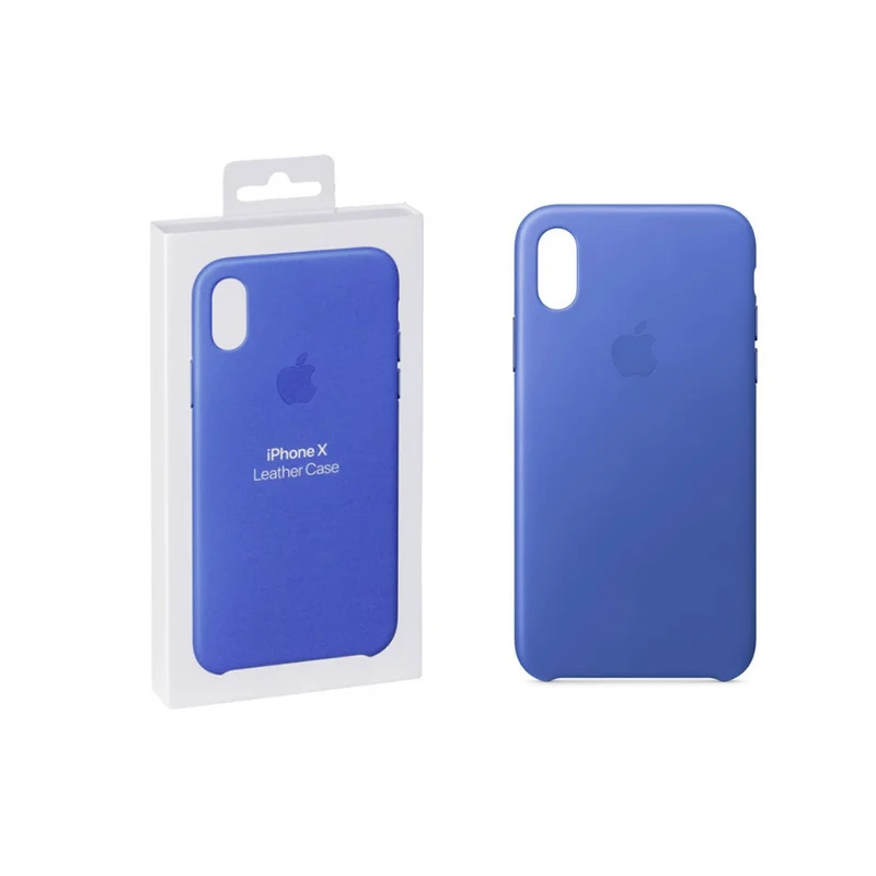 Apple iPhone X Étui en Cuir - Bleu - Véritable Nouveau