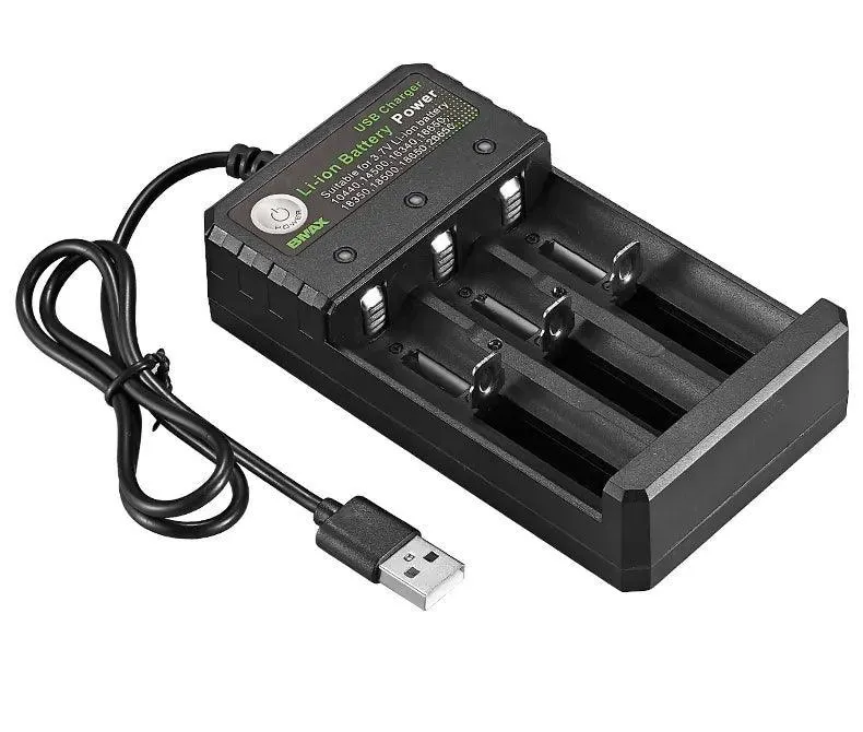 Chargeur USB de 3 batteries au lithium-ion avec voyant LED
