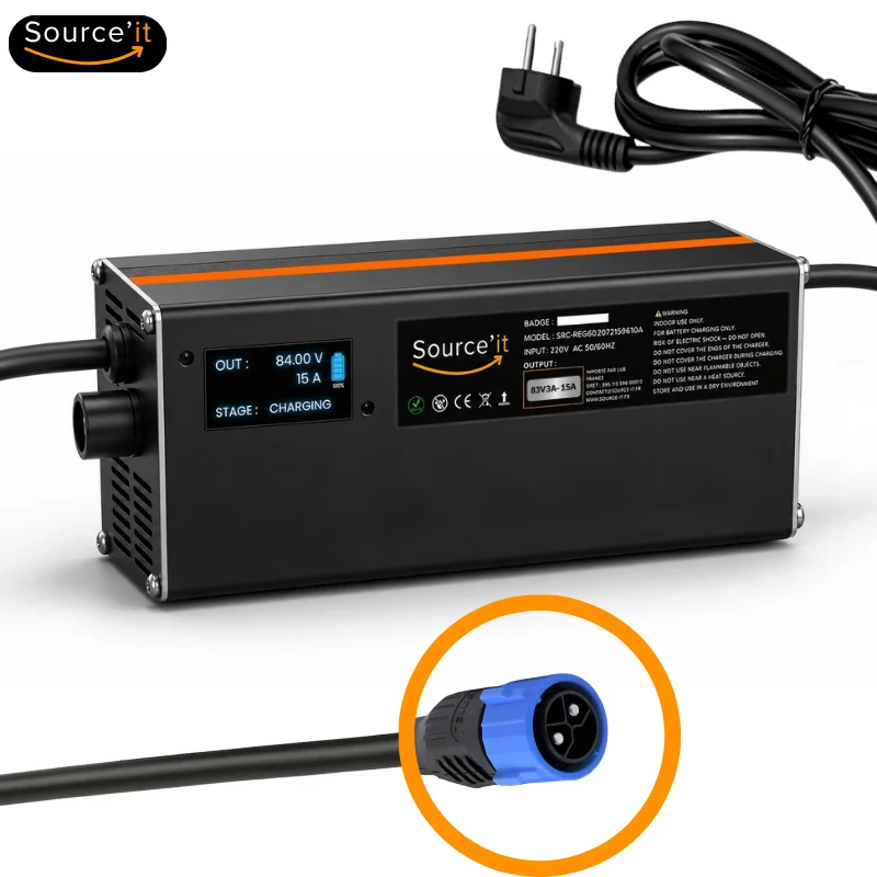 Chargeur Rapide Arctic Leopard XE PRO S 72V-84V 15A (Batterie d'origine)