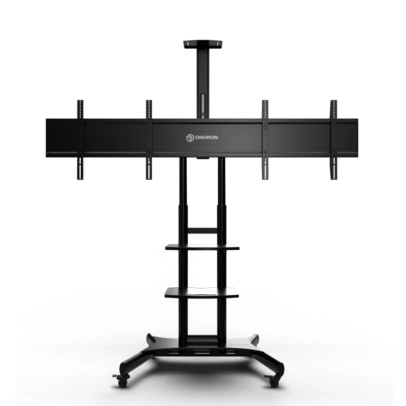 Meuble tv double mobile 40"-65", max. 105,9 kg, Noir TS1881DV